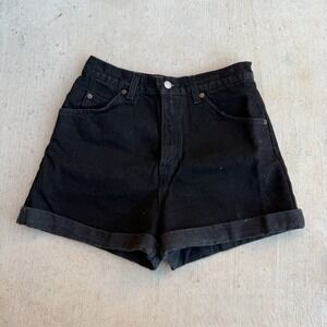 Vintage‎ 1994 LEVIS 954 Denim Shorts Size 11 Orange Tab Cuffed Classic Black